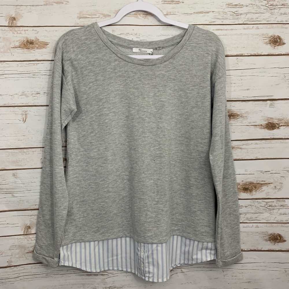 NWT 89th & Madison Heathered Grey Layered …